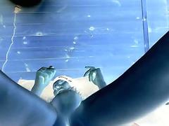 Alien fantasy playing with my big blue cock and orgasm - Part 4